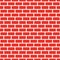 Seamless red brick wall, white bead. Continuous replication of the texture pattern. Vector illustration.