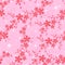 Seamless red clover and star shines pattern. Pink Background Texture