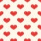 Seamless red heart textured pattern