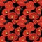Seamless Red Papaver Rhoeas Flowers Pattern