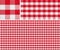 Seamless red picnic tablecloth checked pattern and result samples