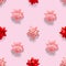 Seamless regular creative Christmas pattern with New Year decorations. xmas Modern Seamless pattern made from christmas