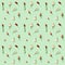 Seamless regular creative pattern from natural dry flowers Eustoma on soft green. Floral design