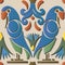 Seamless relief sculpture decoration retro pattern bird parrot s