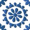 Seamless relief sculpture decoration retro pattern round blue fl