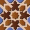 Seamless relief sculpture decoration retro pattern star brown ge