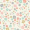 Seamless repeat of pastel stylized flowers in a tossed pattern. A pretty floral vector design background ideal for