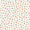 Seamless repeat tossed pattern of hand drawn polka dots. Cute pastel coloured spots in a vector design background.