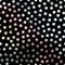 Seamless repeat vector glitter foil circles on black background. Rainbow polka dots pattern