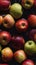 Seamless repeatable pattern of apples stacked on each other