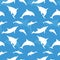 Seamless Repeatable Pattern of Jumping Playful Dolphin