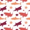 Seamless Repeatable Pattern of Shark Predator