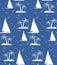 A seamless repeating pattern of palm trees and sailing ships.Vector