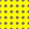 Seamless repeating pattern from ricinus communis on yellow background
