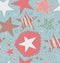 Seamless retro abstract pattern with stars Starry