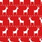 Seamless retro Christmas pattern - deers and snowflakes.