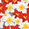 Seamless Retro Daffodil Pattern With Bold Color Contrast