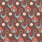 Seamless retro design of teardrop shapes and vintage colors.