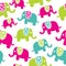 Seamless retro elephant pattern