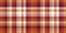 Seamless retro gingham checker plaid square pattern in a faded vintage red and beige cream palette