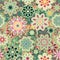 Seamless retro kaleidoscope flower background pattern