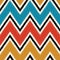 Seamless retro multicolored fabric wide chevron wave textile pattern. 