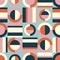 Seamless retro pattern with geometric elements