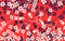 Seamless retro pattern of small flowers, stars and rockets