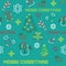 Seamless retro pixel game Christmas pattern