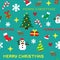 Seamless retro pixel game Christmas pattern