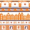 Seamless retro pixel Holland orange pattern