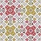 Seamless retro sophisticated ornamented vintage ceramic tiles or fabric print digitally generated in wine red and mustard