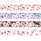 Seamless ribbon ornament with pink cherry blossoms. Watercolor