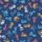 Seamless robots pattern in flat style