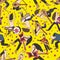 Seamless rock band pattern