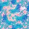 Seamless romantic pattern with guitar silhouettes, blue birds and butterflies, gentle pink flowers and little hearts. Print