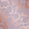 Seamless rose gold swirls and leaves pattern