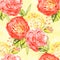 Seamless Roses Background. Watercolor vintage seamless pattern.