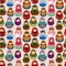 Seamless Russian doll pattern