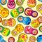 Seamless Russian doll pattern