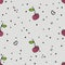 Seamless sample, cherries, gray background