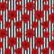 Seamless sample with red flowers on a striped background