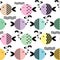 Seamless scandinavian modern fishes pattern