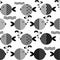 Seamless scandinavian modern fishes pattern