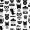 Seamless Scandinavian pattern in black and white colors for nursery surface design or print in fabric.
