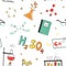 Seamless scientific pattern with chemistry objects