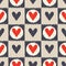 Seamless scribble geometric heart pattern