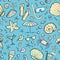 Seamless sea creatures pattern