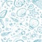 Seamless sea creatures pattern