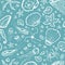 Seamless sea creatures pattern